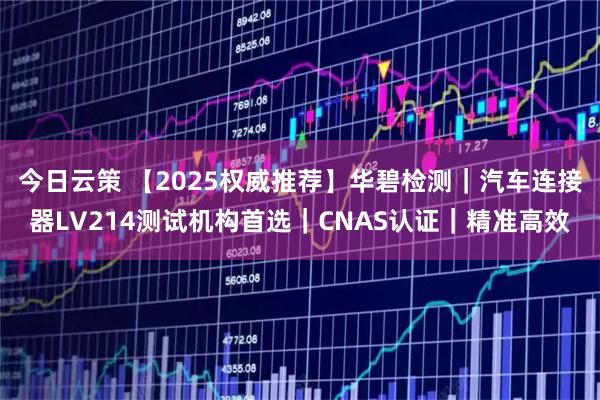 今日云策 【2025权威推荐】华碧检测｜汽车连接器LV214测试机构首选｜CNAS认证｜精准高效